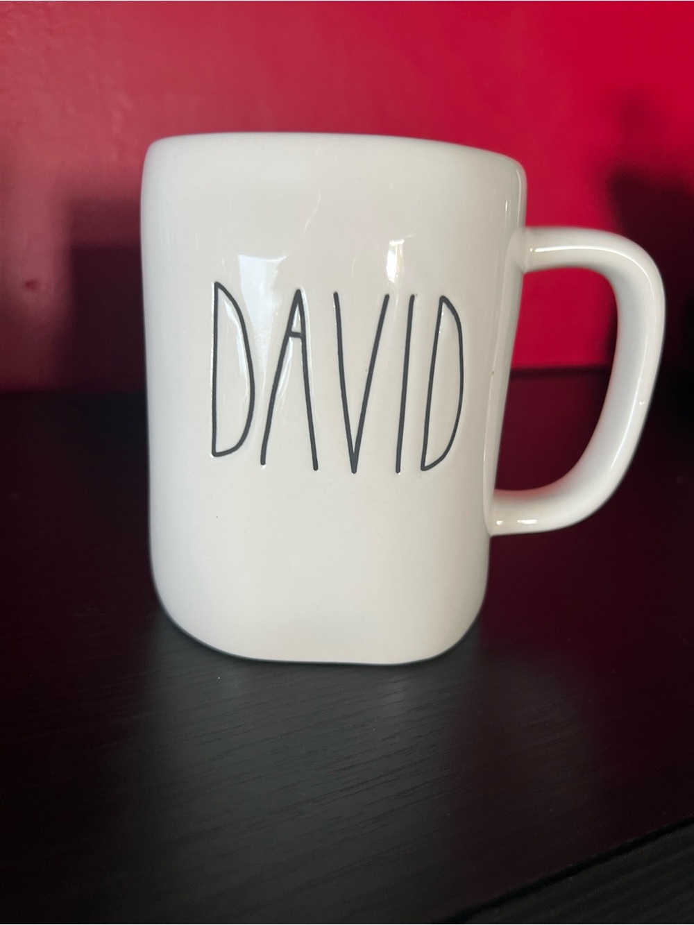 Rae Dunn Personalized White David Ceramic Coffee Mug